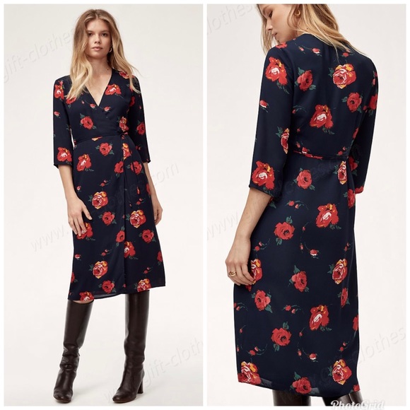 Babaton Floral Wrap Dress - Picture 1 of 8